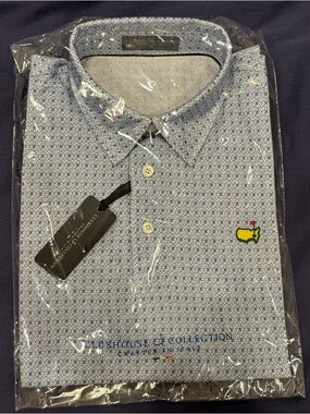 2026 Masters Blue Clubhouse Collection Polo Augusta National Shirt Large